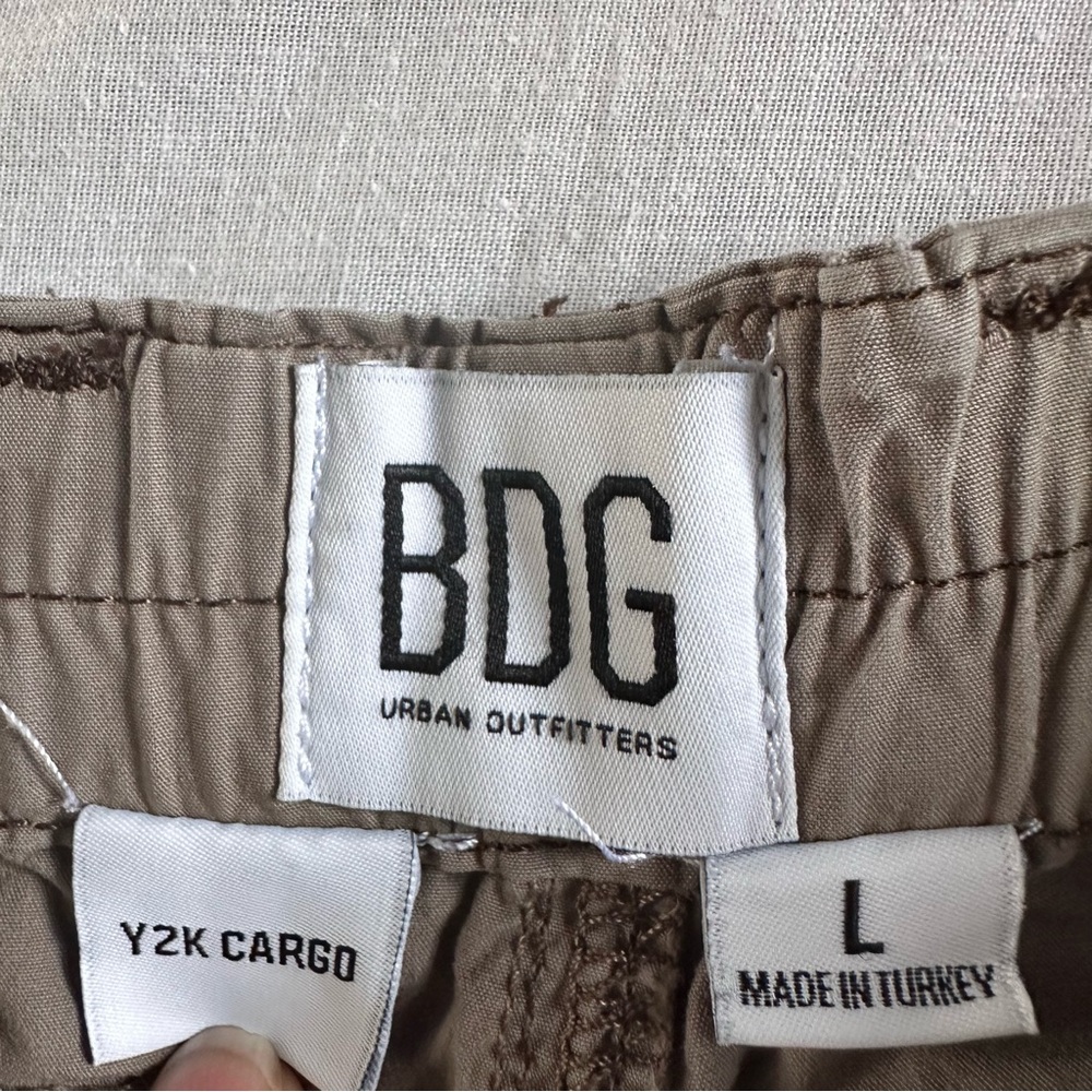 BDG Urban Outfitters Y2K Cargo Pants Tan‎ Cotton Utility Size L - Picture 8 of 15